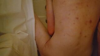 Girl rides toy in shower - porn video